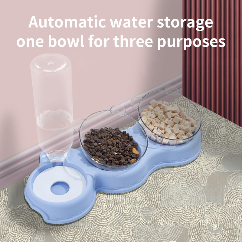 Pet Supplies Cat Double Bowl Automatic Drinking Water