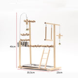 Bird Playground Interactive Platform Stand Pole Solid Wood Frame